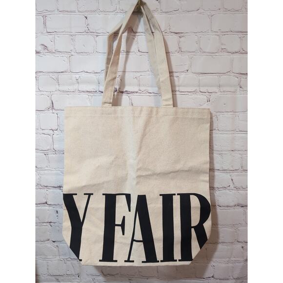 New Vanity Fair Magazine Natural Canvas Tote Book Bag Double Handle 15" x 14.5" - Picture 2 of 7